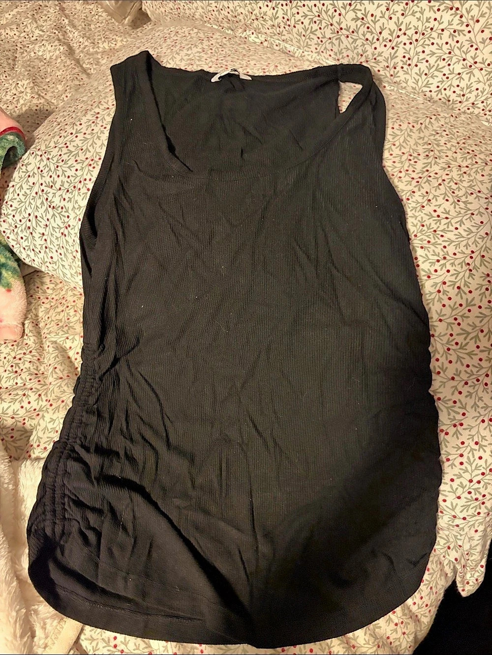 Reitmans Ruched Black Tank Top Size Medium Like New